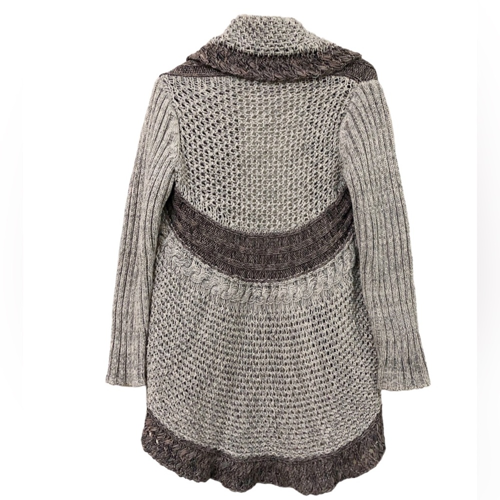 CAbi | Chunky Knit Open Front Shawl Collar Cardigan Sweater - Picture 8 of 15